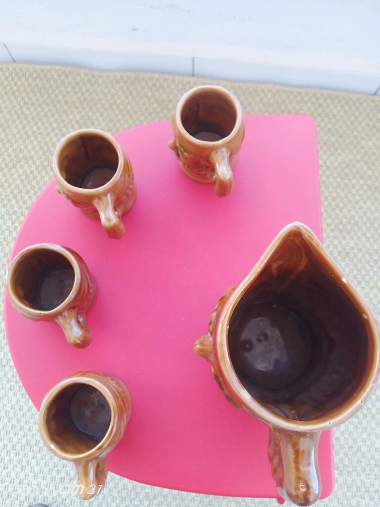 Vintage, Seramikten Mamül, Kabartmalı Sürahi Takımı - 7