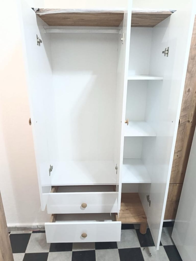 SIFIR 3 KAPAKLI YENİ BOHEM MODEL ELBİSE DOLABI KURULUM NAKLİYE DAHİL - 4