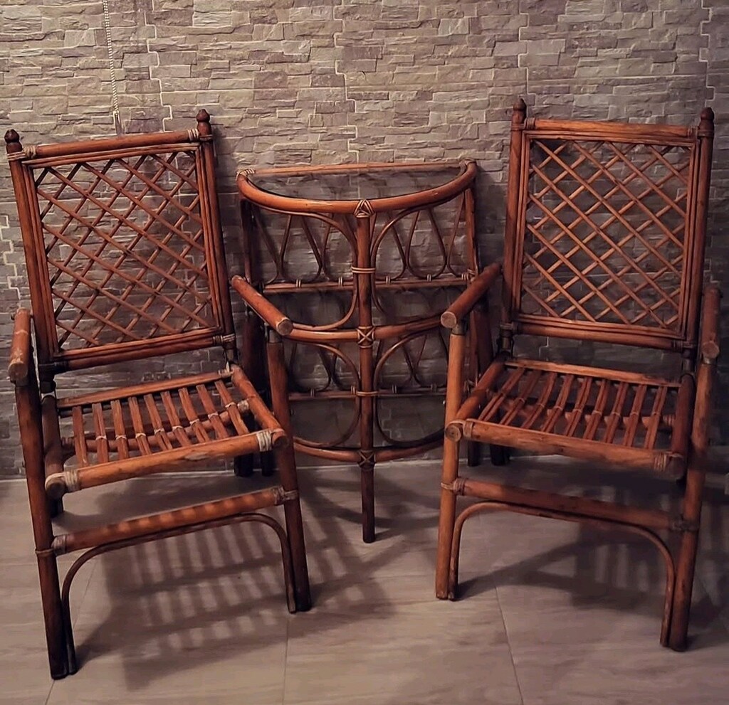 ANTİKA BAMBU KOLTUK SANDALYE TAKIM