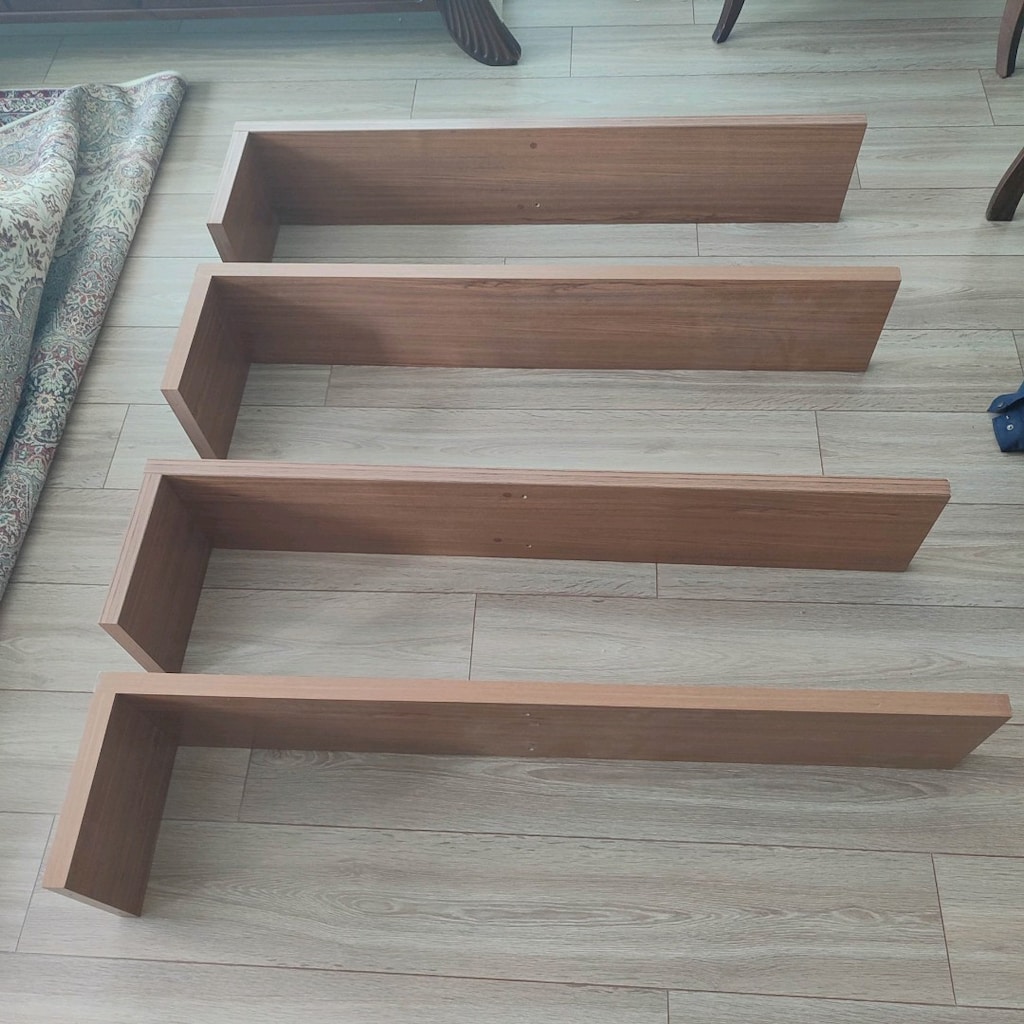 Teak MDF özel yapım Raf Kitaplık - 17