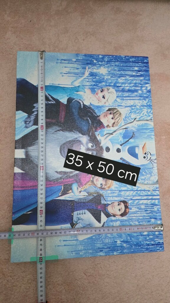 Frozen Karakterli Mavi Duvar Tablosu - 9