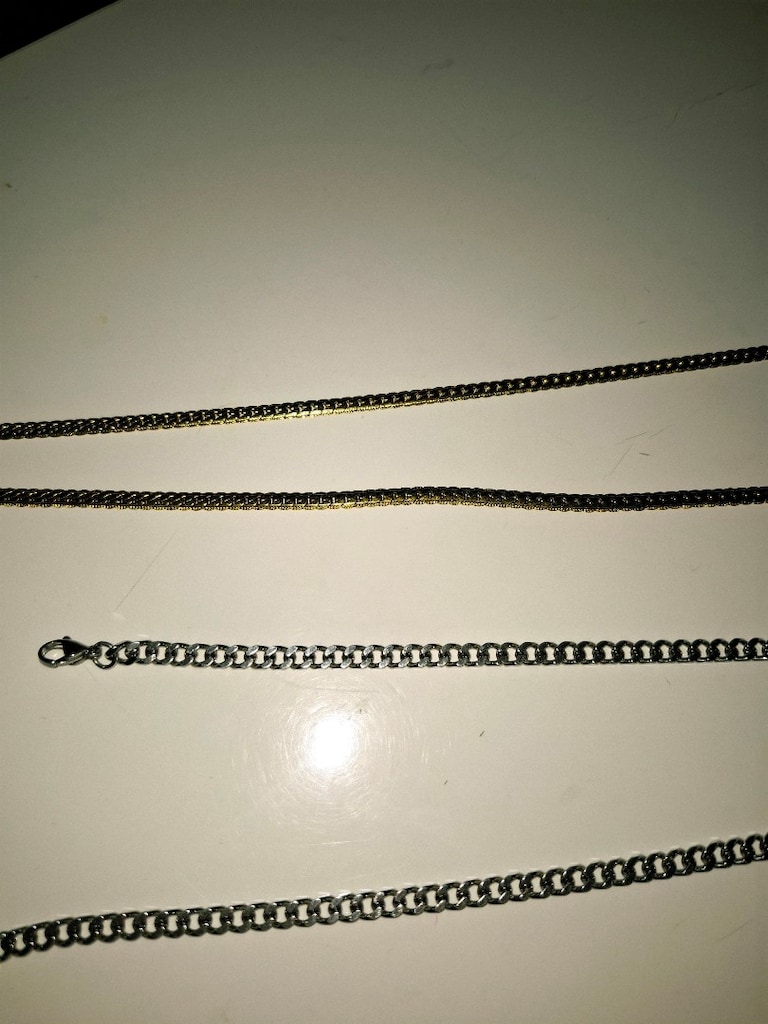 Bir alana bir hediye.... gold ve çelik erkek kolye zincir - 7