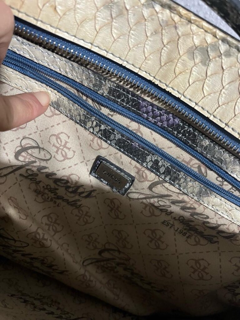 Orijinal GUESS Vintage Y2K Snake Print Tote Çanta - 4