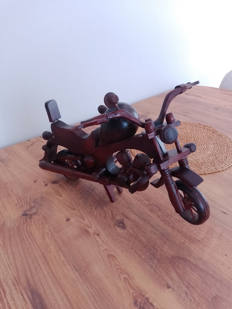 ahşap motosiklet biblo - 3