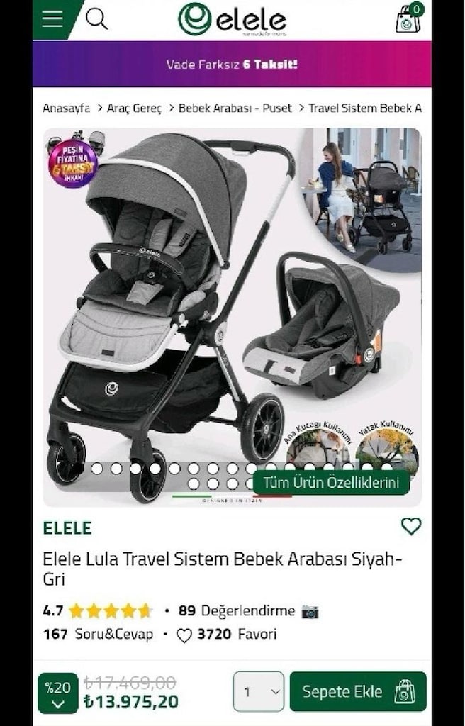 Elele Bebek Arabası - 8