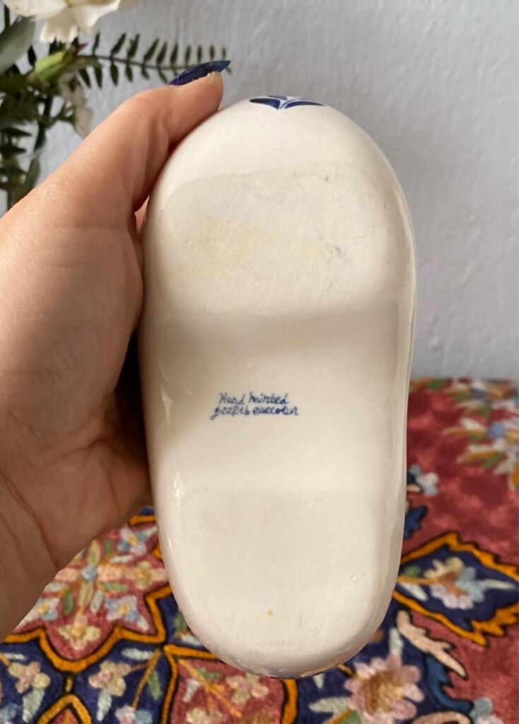 Hollanda DELFT Vintage Porselen Ayakkabı Biblo - 6
