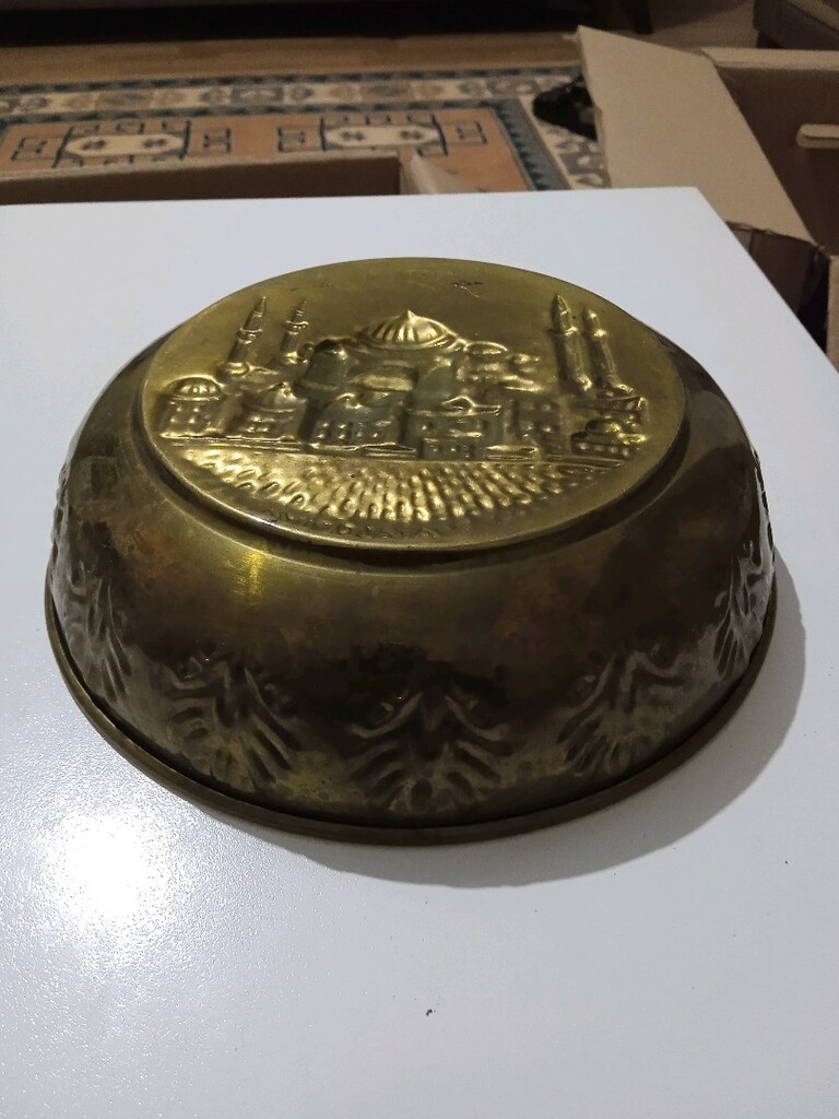 KABARTMA DESENLİ KENAR DESENLİ PİRİNÇ HAMAM TASI - 2