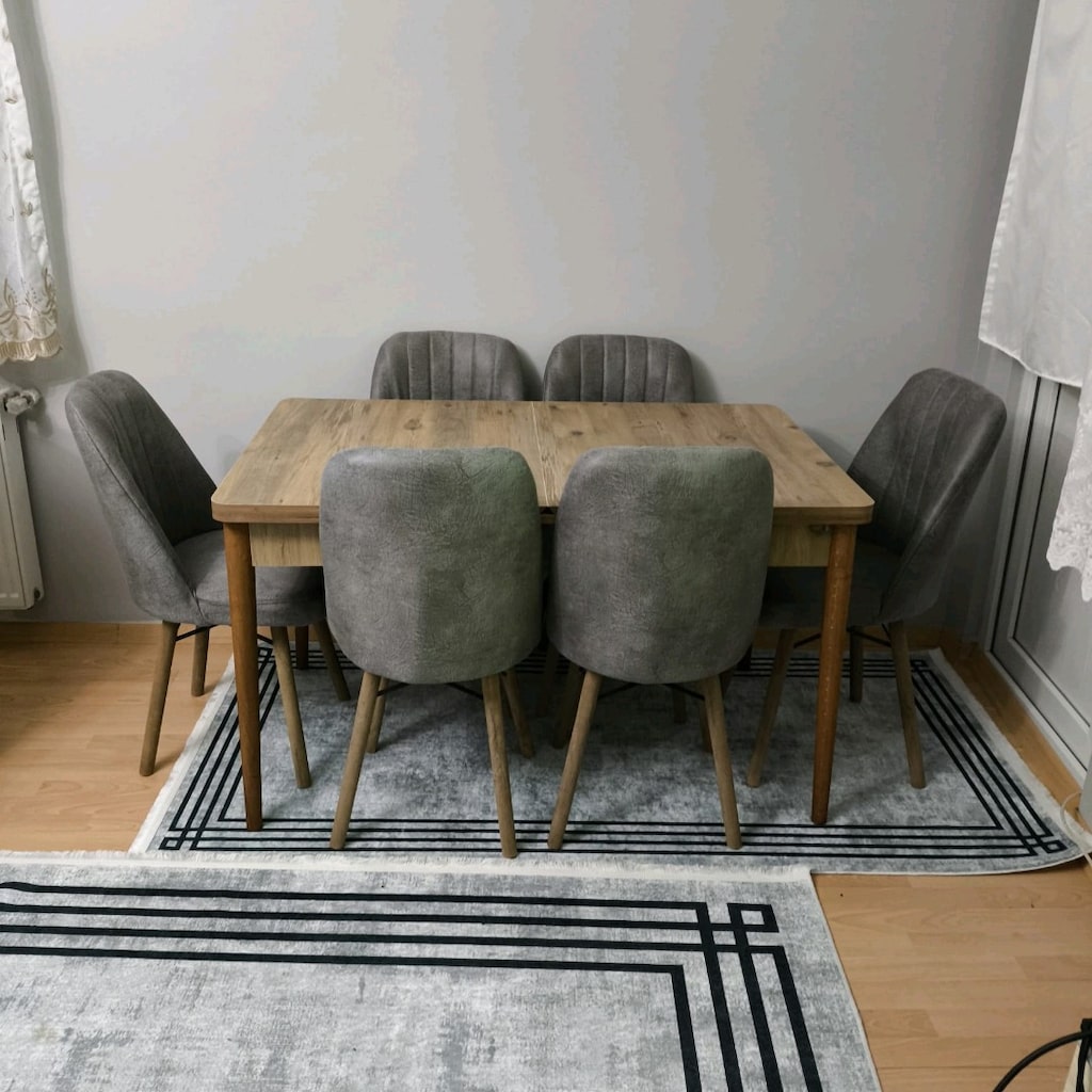 Açılabilir Yemek Masası ve 6 Sandalye Takımı, Kelebek Mutfak Masası - 8