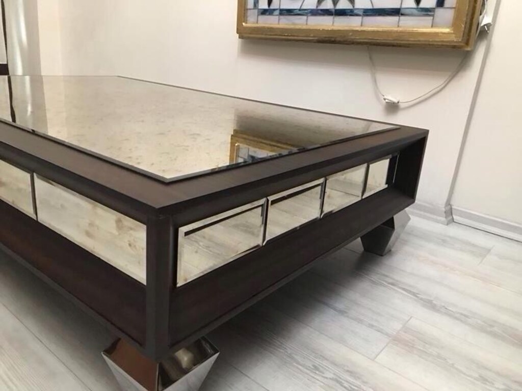 Özel Yapım Eskitme Aynalı Orta Sehpa - 4