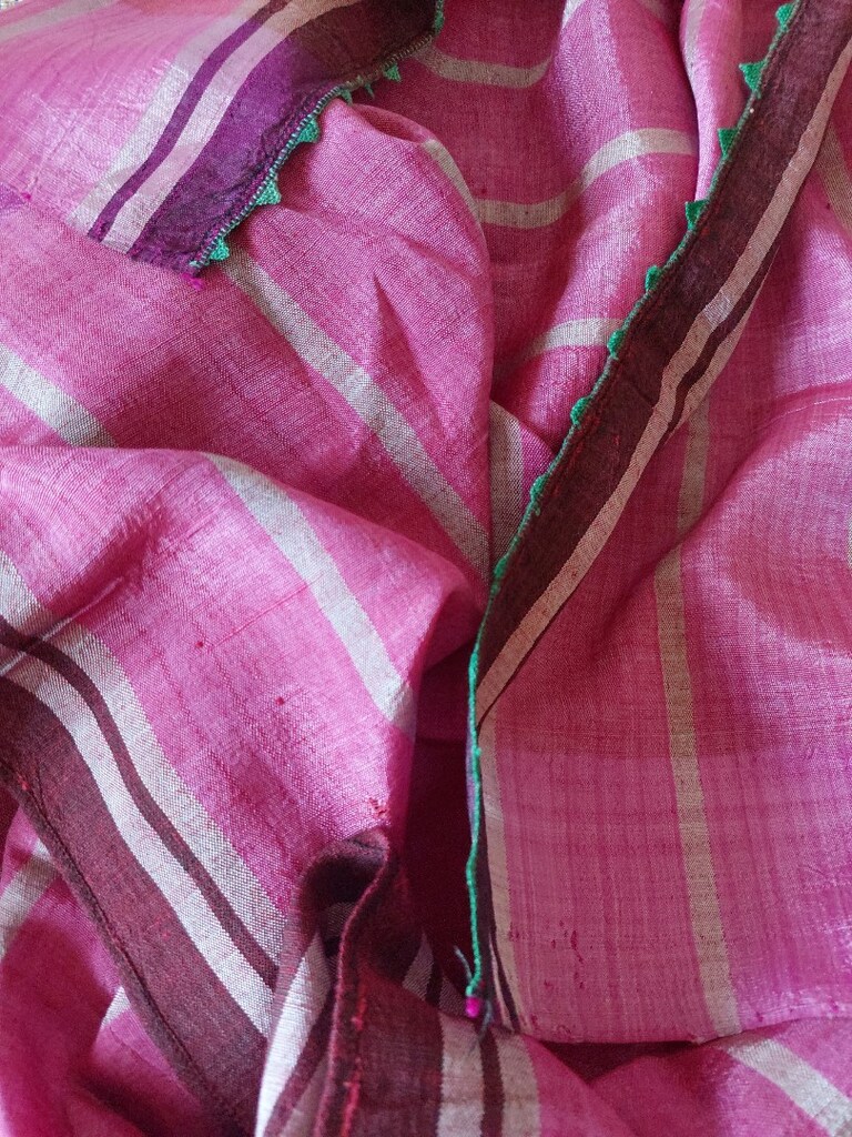 TEZGAH DOKUMA HAS IPEK MOR ORTU 160/95 cm igne oya kenar sandiktan - 2