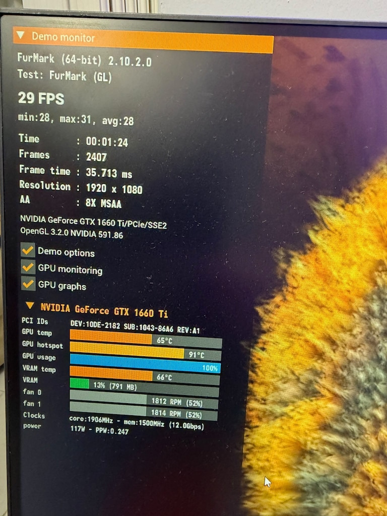 Asus ROG Strix GTX 1660 Ti 6GB (FurMark 65°C) - 7
