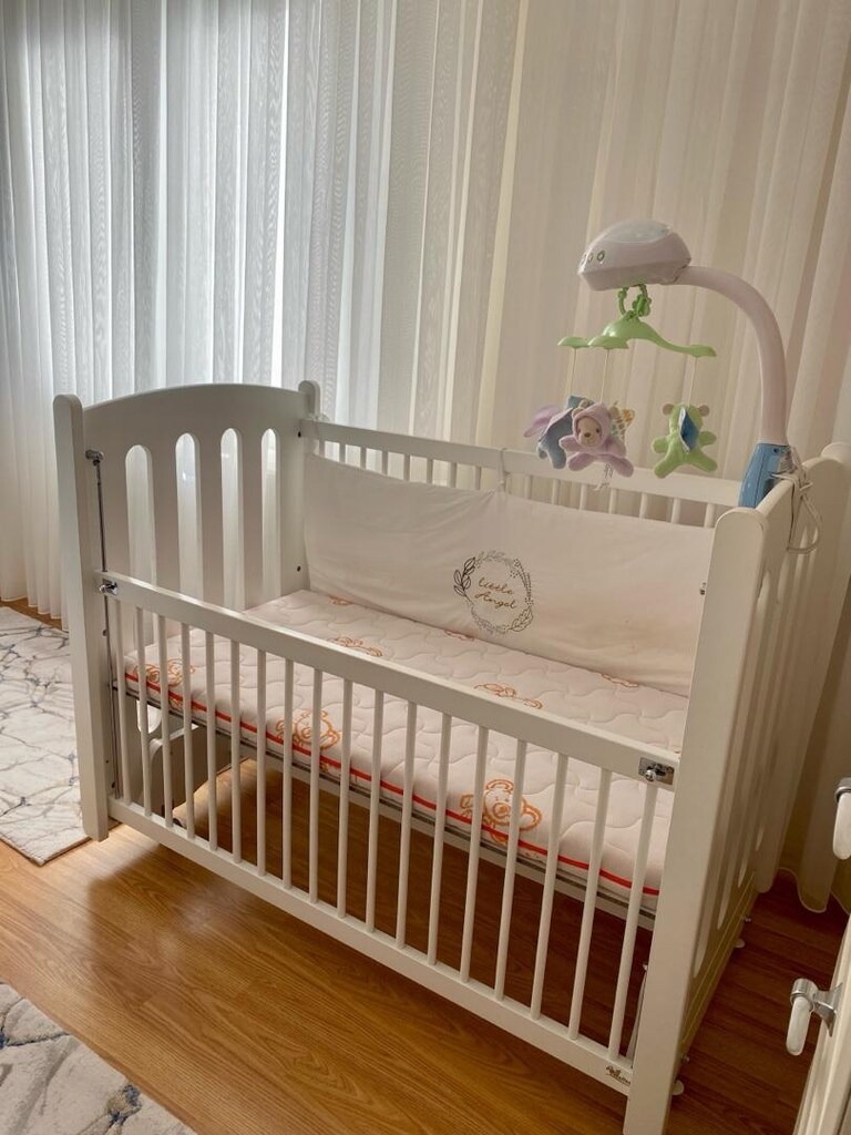 MeltemKids Mia Anne Yanı Ahşap Sallanır Beşik - 5