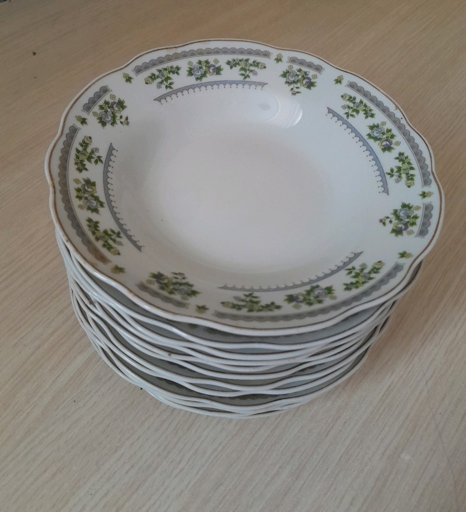 LUCKY INDONESIA Vintage Çukur Yemek Tabağı - 12 Adet - 4