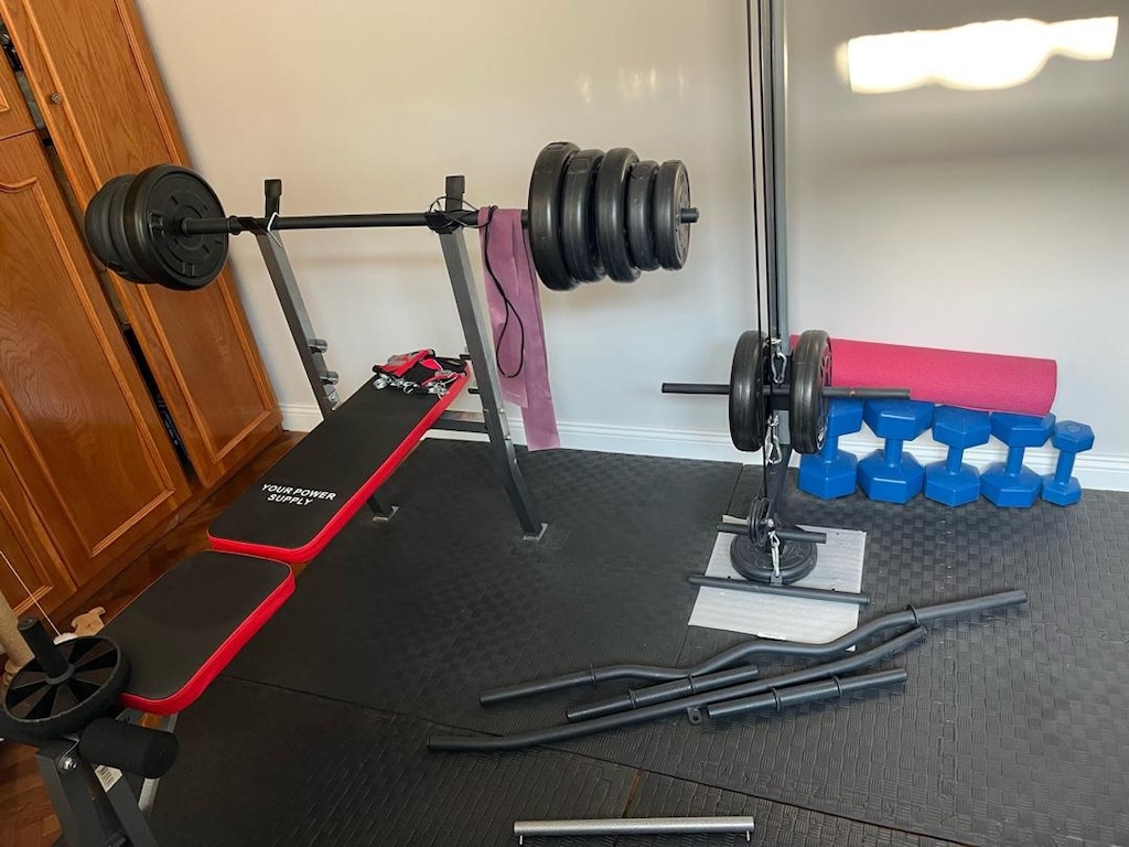 BENCH PRESS-DUVAR TİPİ LAT MACHİNE-BARLI HALTER DAMBIL SETİ - 4