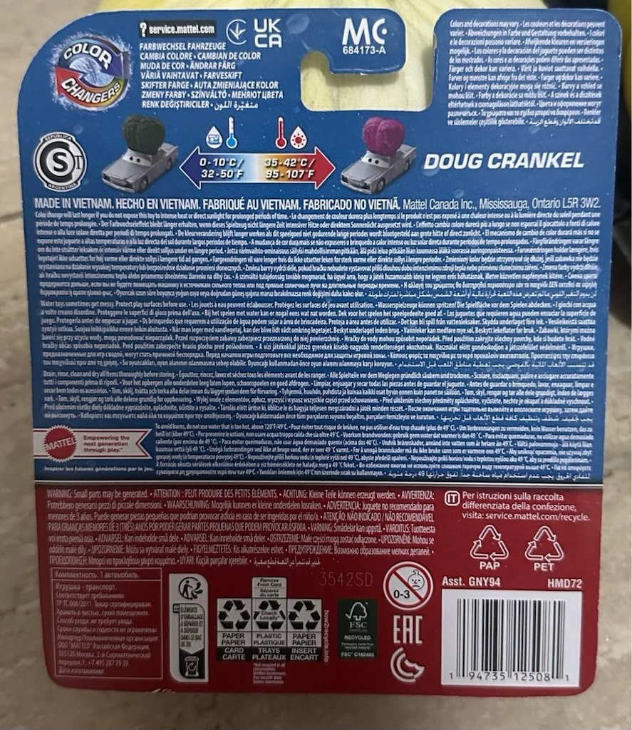 Disney Pixar Cars Doug Crankel Color Changers kapalı kutu. - 3