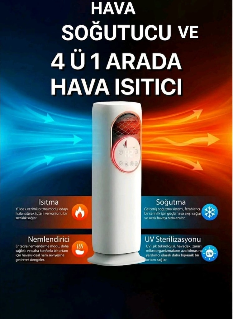 HAVA ISITMA VE SOĞUTUCU KUMANDALI,SALINIMLI,SIFIR ÜRÜN, BEYLİKDÜZÜ