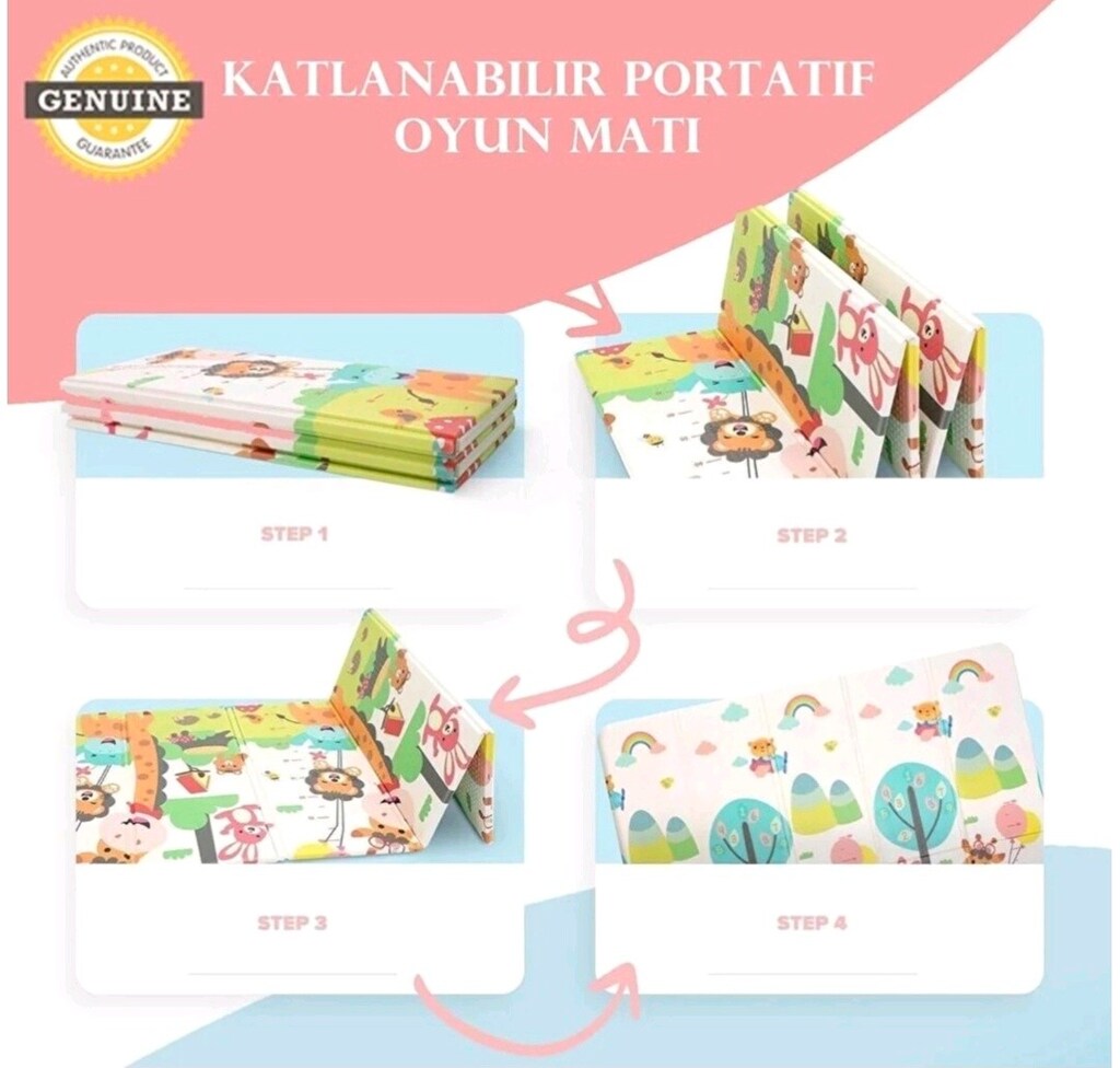 İNFANT HOBBY Giraffe PREMİUM KATLANIR OYUN MATI - OYUN HALISI XL - 6