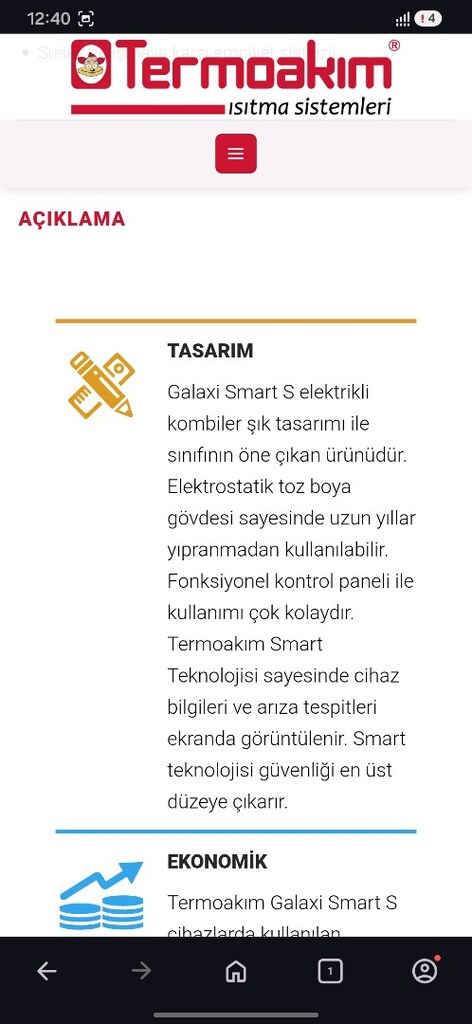 Termoakım Galaxi Smart S 24 kW Elektrikli Kombi - 5
