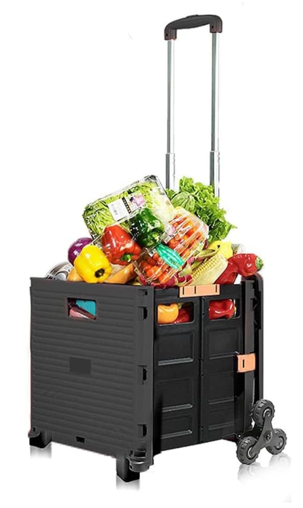 Balatlı Katlanabilir Merdiven Çıkabilen Market Taşıma Arabası 40 kg - 4