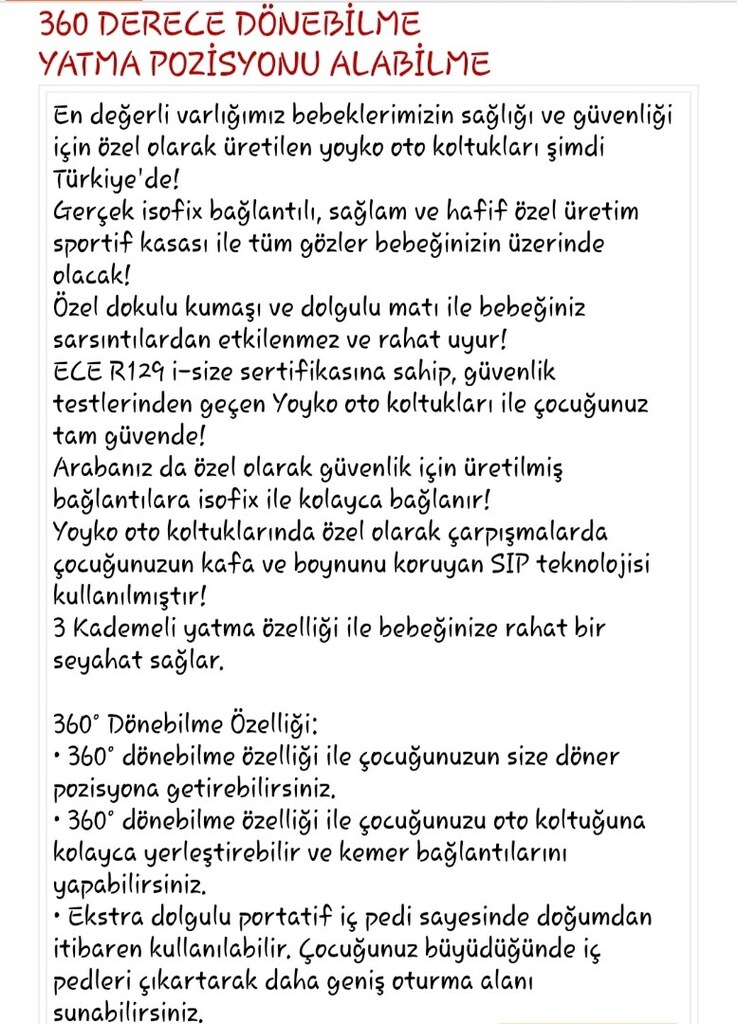Yoyko oto koltuğu - 11