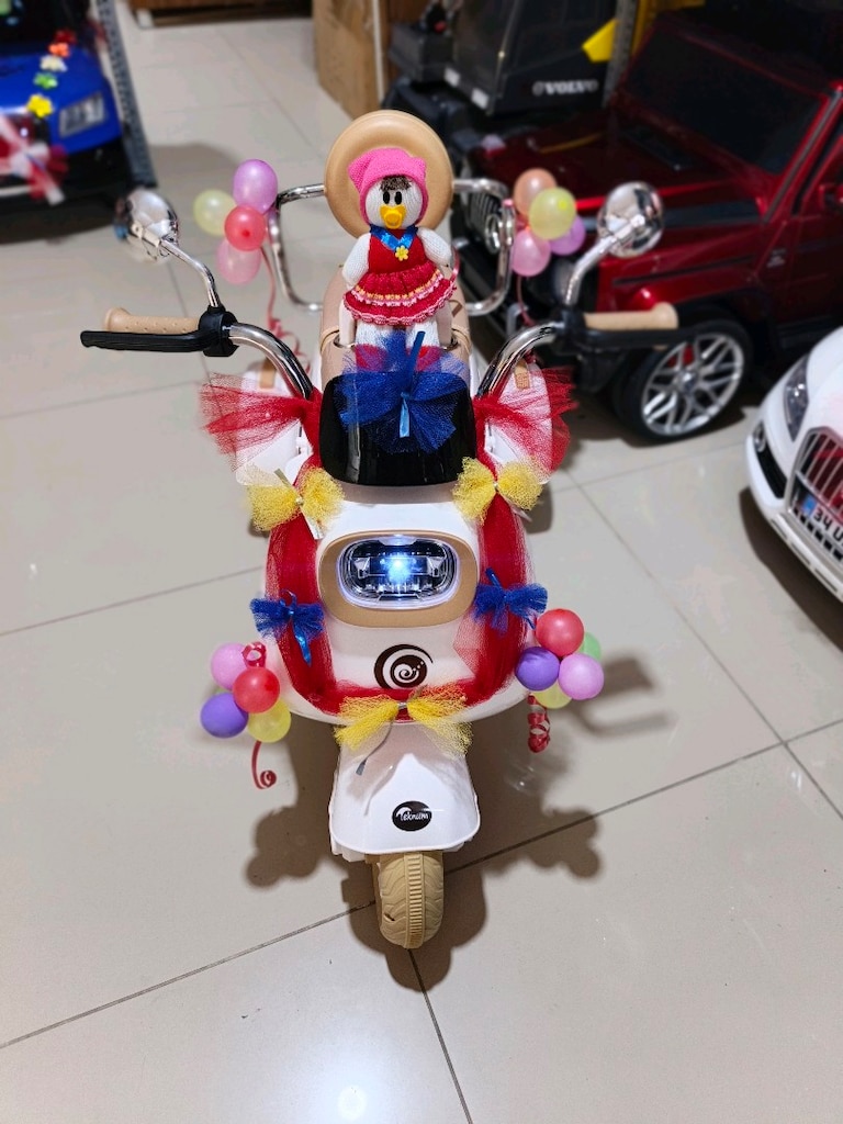 (YENİ ÜRÜN)2 KİŞİLİK VESPA KUMANDALI&MANUEL AKÜLÜ ARABA SCOOTER - 10