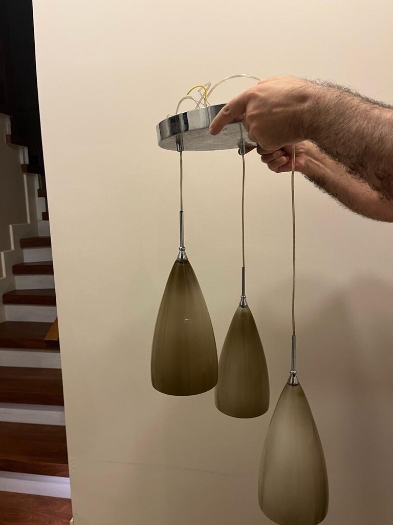 tepsili 3lü cam avize - 2