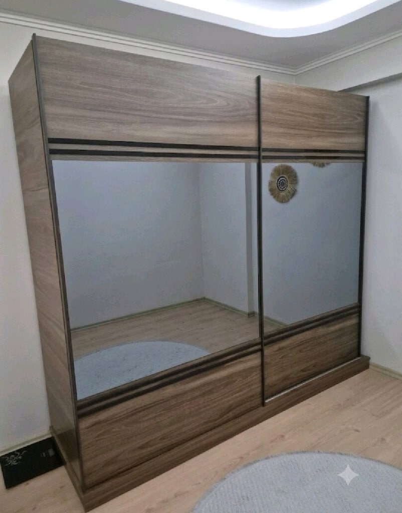 aynalı sürgülü gardırop/gardırop/gardolap/elbise dolabı/yatak odası - 3
