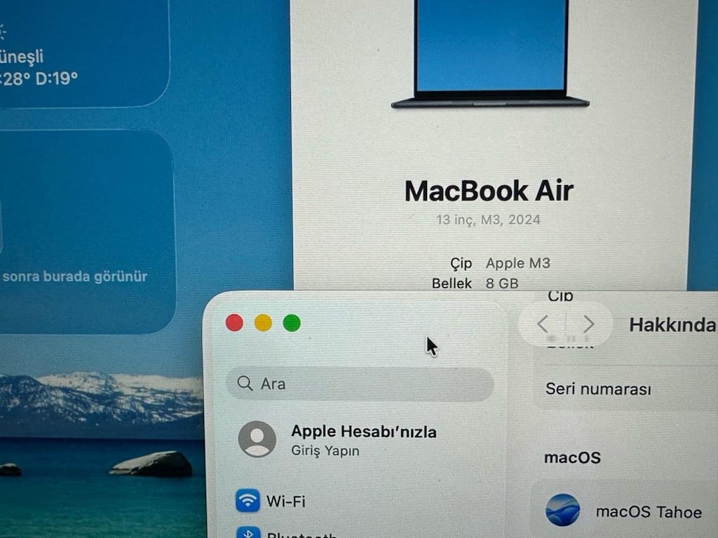 Macbook air M3 çipli 13” 512 gb ssd 8 gb ram gece yarısı pili çok iyi - 3