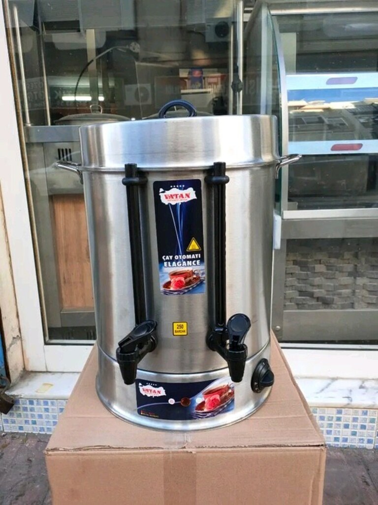 çay kazanı çay botu silindir krom çaycı elektrikli çay kazanı - 2