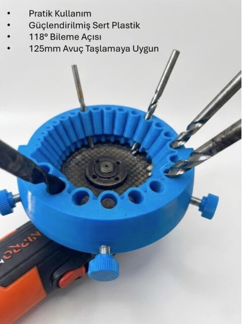 Avuç Taşlama Için Matkap Ucu Bileme Aparatı (125mm)
