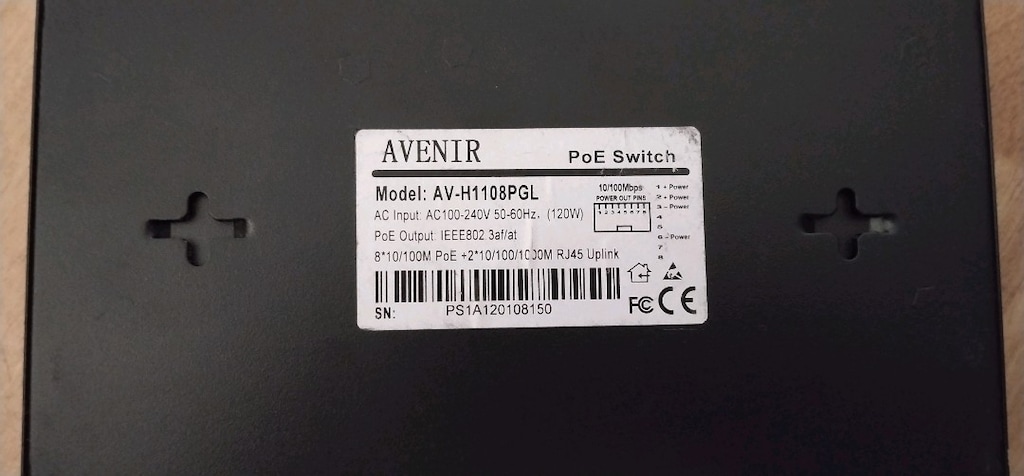 Poe switch Avenir AV-H1108PGL 8 Port + 2 Port Uplink Gigabit 120w - 2