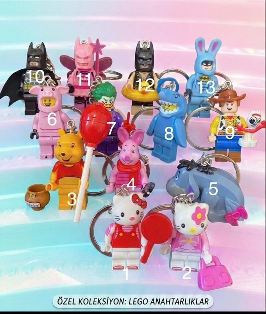 Lego Hello Kitty, Woody, Shark Suit Guy Anahtarlık - 18