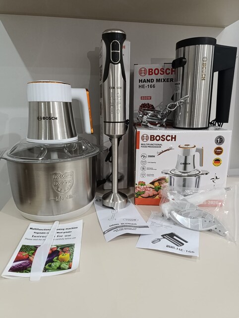 BOSCH 3'LÜ SET {5 LİTR RONDO 3000W/1500W ÇUBUK BLENDER/ 800W MİKSER}