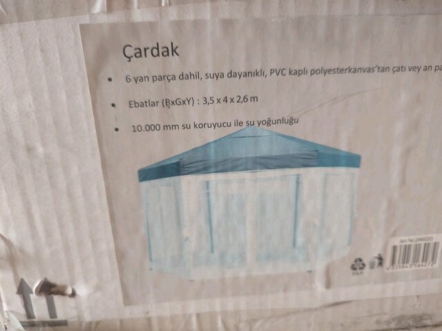 Su geçirmez branda çardak (deprem çadırı)veye kamp çadırı