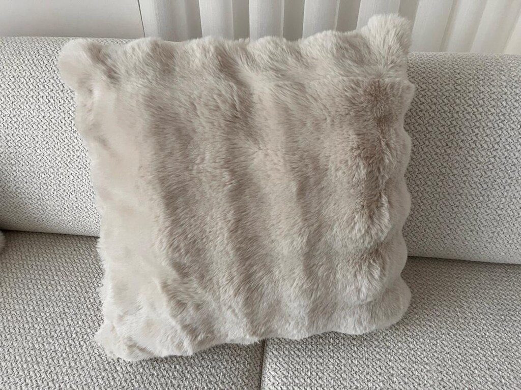 Peluş Tavşan Kürkü Yumuşak İkili Kırlent - 3