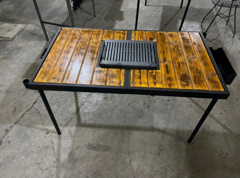 MANGALLI KATLANABİLİR KAMP MASASI 6 KİŞİLİK ÖLÇÜLER 70X130X70 CM - 6