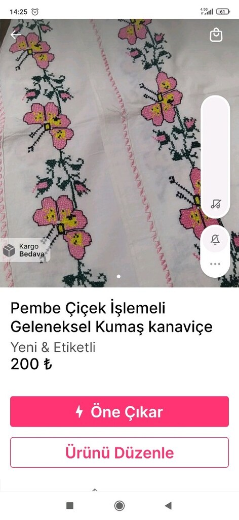 kanaviçe etek yastık - 2