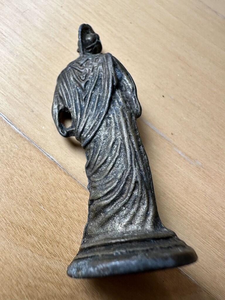 Vintage,koleksiyonluk Antik Yunan Bronz Athena Heykelciği - 4