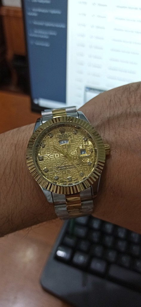 rolex gün ve tarih göstergeli çelik kol saati - 10