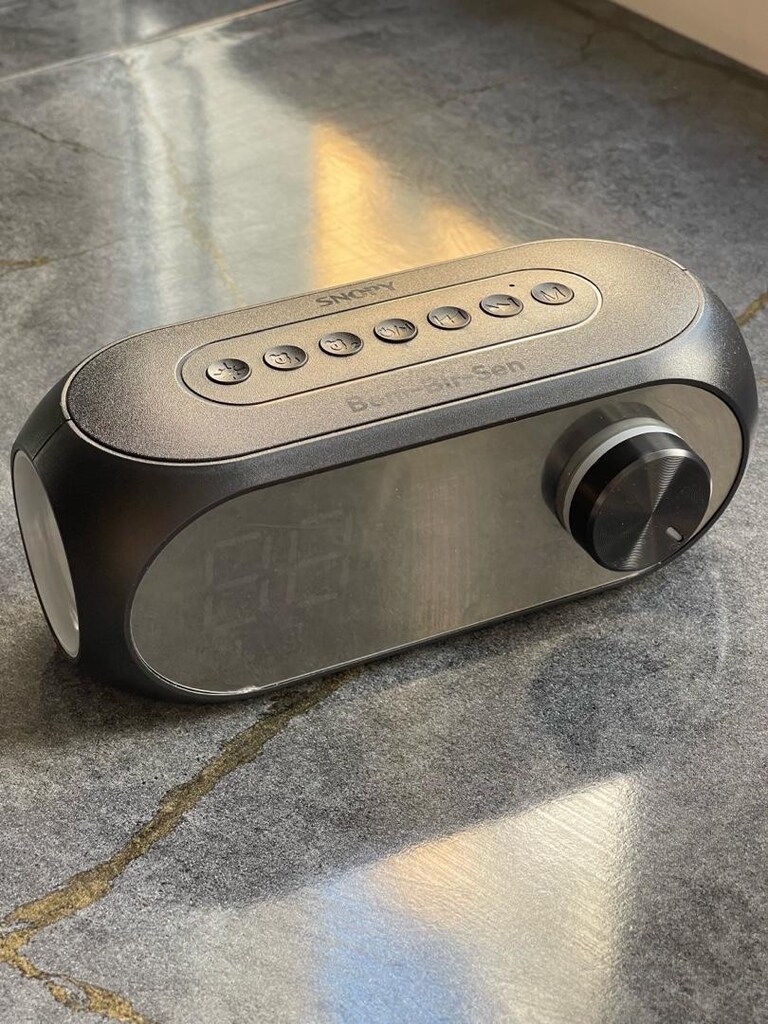 Snopy SN-W1 Siyah Çift Alarmlı Saat Hoparlör (Bluetooth-Aux-Usb) - 2