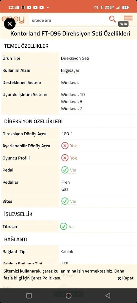 KONTORLAND FT-086 MODEL OYUN DİREKSİYON OYUN SETİ - 8