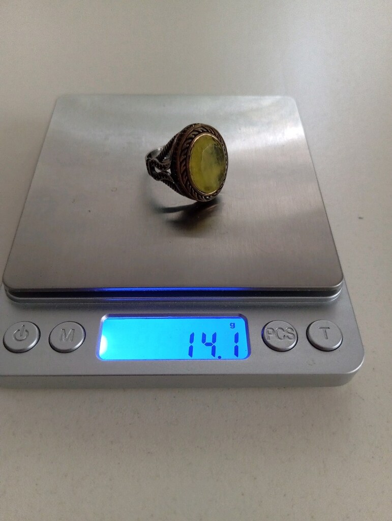 Paraiba taşlı 925 ayar gümüş yüzük - 7
