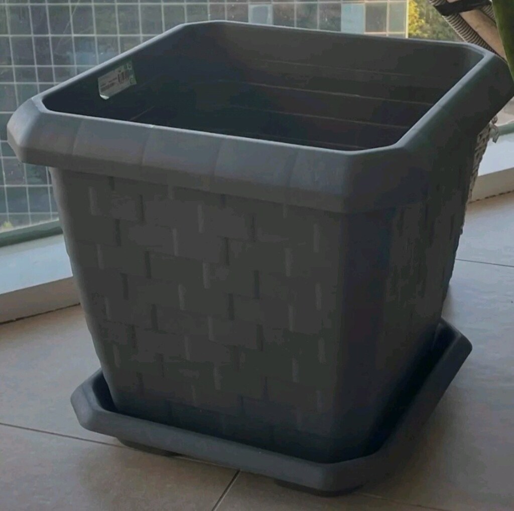 kare saksı gri 44 litre - 2