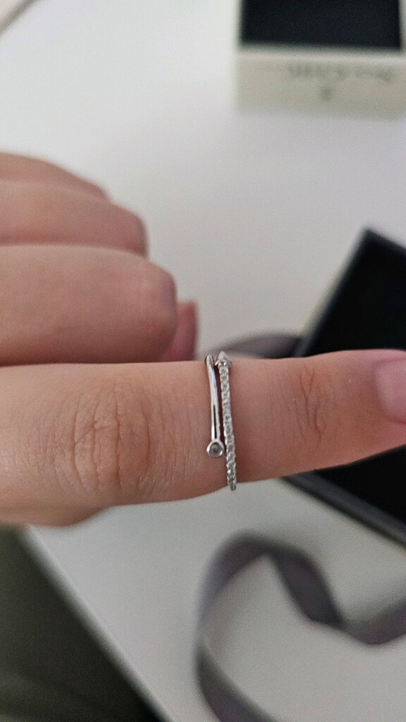 So Chic 18 ayar beyaz altın kaplama yüzük - 5