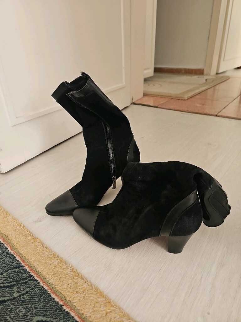 lacivert süet kısa bot - 3