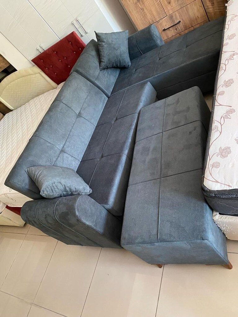 Ekonomik L koltuk köşe takımı yatak olur alttan sandıklı - 4