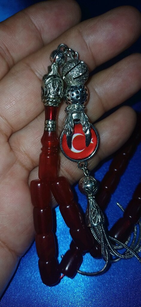 TESBİH ATEŞ KEHRİBAR GÜMÜŞ PÜSKÜLLÜ - 14