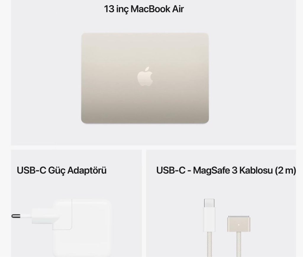 apple macbook aır m4 16 gb 256 gb ssd macOs 13’’ yıldız ışığı - 2