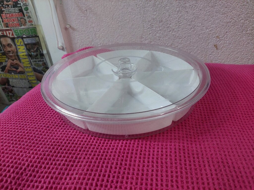 Dönerli sunum tabağı. 360 derece dönebilen. Kahvaltılık,çerezlik. - 6