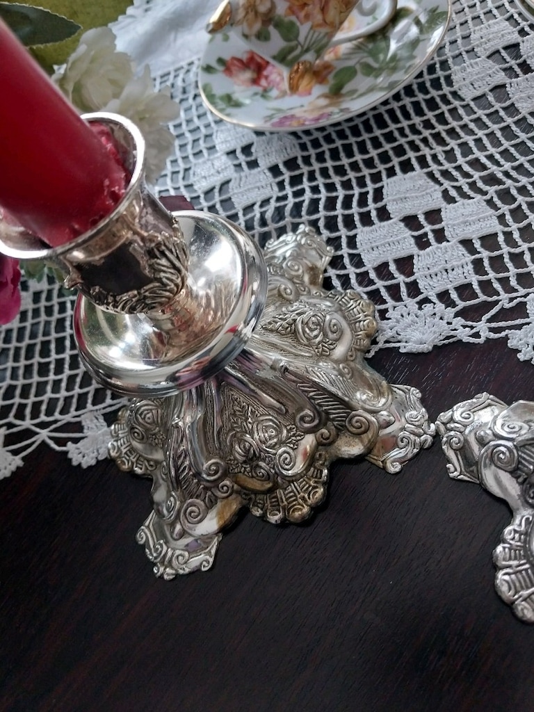 VIntagr Gümüş Kaplama Samdan Takını 2li - 3